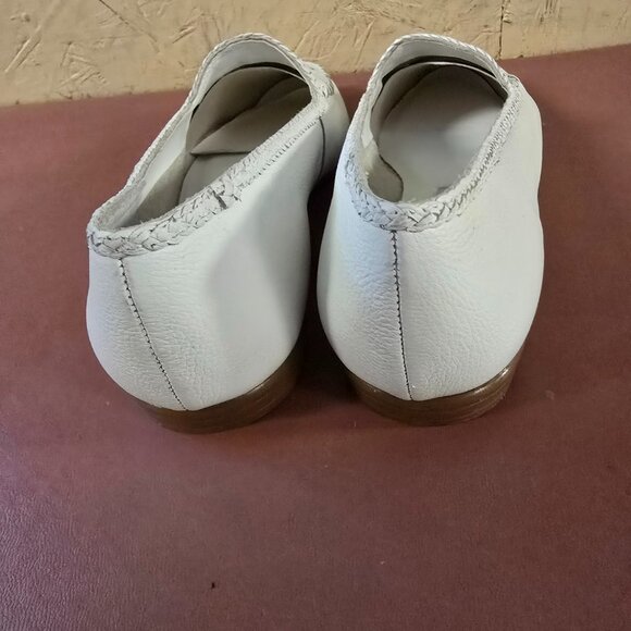 New Womens White Leather Flats 8M 9M - Picture 3 of 6